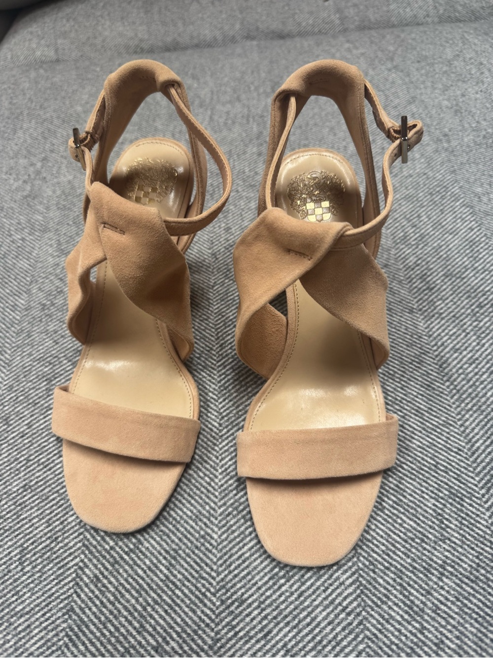 Women's Tan Suede Knot Front Sandals